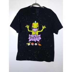 Nickelodeon Collection Rugrats reptar T-Shirt Sz L Short Sleeve Black cotton